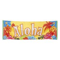 Hawaii feest thema banner Aloha - 220 x 74 cm - polyester - versiering/feestartikelen - thumbnail