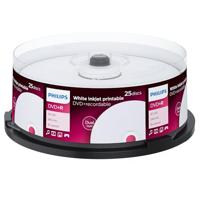 Philips DVD+R DoubleLayer High-speed bedrukbaar (8,5 GB / 240 minuten video, 1-8x snelheid, 25 stuks spindle, White Inkjet Printable)