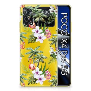 Xiaomi Poco X4 Pro 5G TPU Hoesje Flamingo Palms