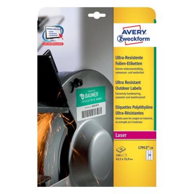 Avery ultra resistente etiketten voor buiten ft 63,5 x 33,9 mm (b x h), doos van 240 etiketten