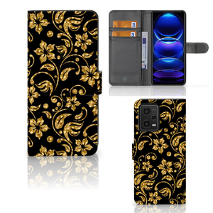 Xiaomi Redmi Note 12 5G | Poco X5 Hoesje Gouden Bloemen