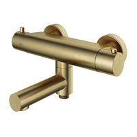 Hotbath Cobber Thermostatische Badkraan met uitloop Geborsteld Messing B020