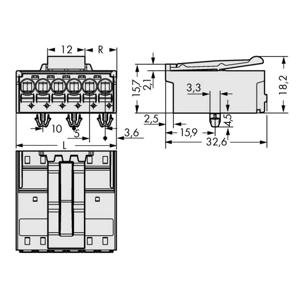 WAGO 2092-1523/020-000 Male behuizing (board) 2092 Totaal aantal polen: 3 Rastermaat: 5 mm Inhoud: 100 stuk(s)