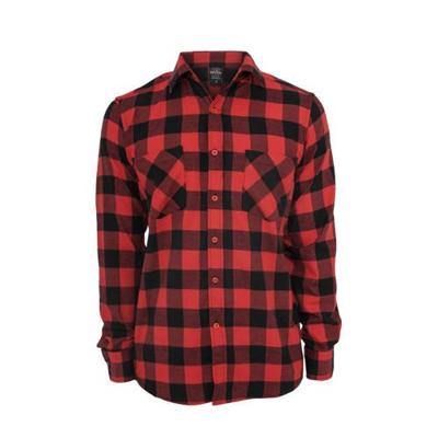 Urban Classics geruit flanellen slim fit overhemd rood Urban Classics geruit flanellen slim fit overhemd rood
