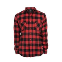 Urban Classics geruit flanellen slim fit overhemd rood