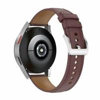 By Qubix - Compatible met Garmin Venu 2 / Garmin Venu 3 - Luxe leren bandje - Donkerbruin - leather - Compatible Garmin bandje - Bandbreedte: 22mm