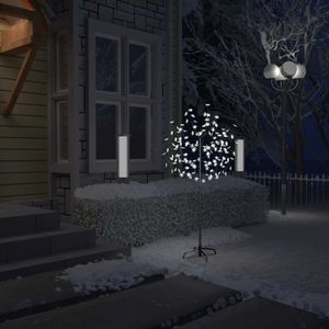 VidaXL Kerstboom 120 LED&apos;s koudwit licht kersenbloesem 150 cm