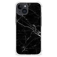 iPhone 15 Plus Anti-Shock Hoesje Marmer Zwart - Origineel Cadeau Vader