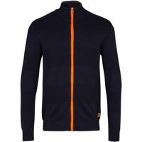 Kronstadt Trui Navy Oranje Katoen Jacob Zip Regular Fit
