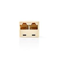 Nedis Telefoon Network Splitter | RJ45-aansluiting | 2X RJ45 vrouwelijk | vernikkeld | ivoor | PVC | box