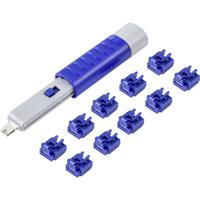 Renkforce RF-4695234 RJ45 LAN-poortslot Set van 10 stuks Zilver-blauw Incl. 1 sleutel - thumbnail