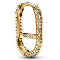 Pandora Me 269682C01 Oorhanger Hoop Pave Link zilver-zirconia goudkleurig-wit