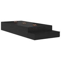 vidaXL Opbergbedframe Zwart Eiken 80x200 cm