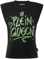 Philipp Plein t-shirt en coton à slogan imprimé - Noir