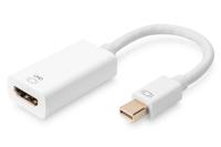DIGITUS Mini DisplayPort grafische adapter, mDP naar HDMI Type A, 4K Ultra HD 60Hz, 4096 x 2160 pixels, wit