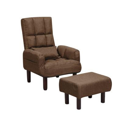 Beliani OLAND - Fauteuil-Bruin-Polyester Beliani OLAND - Fauteuil-Bruin-Polyester