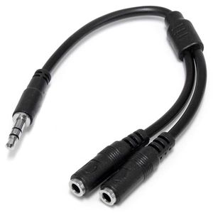 StarTech.com Slanke Stereo Splitterkabel Y-adapter 3,5mm Mannelijk naar 2x 3,5mm Vrouwelijk