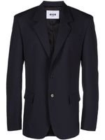 MSGM blazer boutonné à revers crantés - Bleu