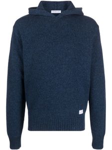 Manuel Ritz pull en maille fine à patch logo - Bleu