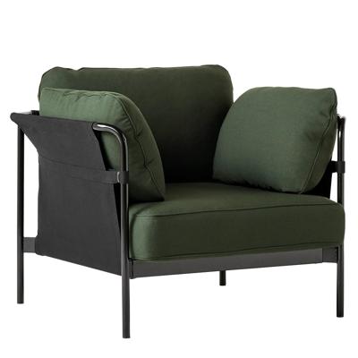 HAY Can Fauteuil - Groen Steelcut / Zwart Frame / Zwart Canvas
