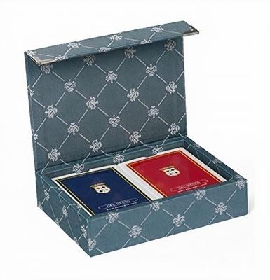 Dal Negro speelkaarten met houder Prestige textiel groen 3 delig Dal Negro speelkaarten met houder Prestige textiel groen 3 delig