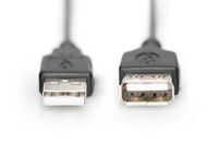 Digitus USB-kabel USB-A stekker, USB-A bus 1.80 m Zwart AK-300200-018-S - thumbnail