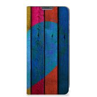 Poco X4 Pro 5G Book Wallet Case Wood Heart - Cadeau voor je Vriend