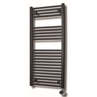 Elektrische Design Radiator Sanicare Plug En Play 111,8 x 60 cm Inox Look Thermostaat Zwart 730 Watt Sanicare