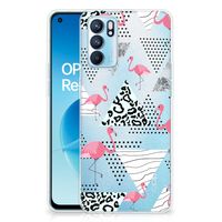 OPPO Reno 6 5G TPU Hoesje Flamingo Triangle - thumbnail