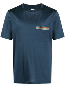 Paul Smith t-shirt en coton à détail de rayures - Bleu