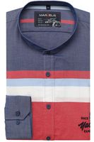 Marvelis Casual Modern Fit Overhemd blauw/rood/wit, Motief