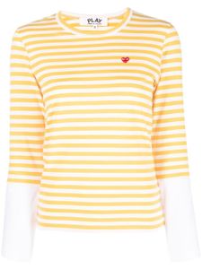 Comme Des Garçons Play t-shirt rayé à manches longues - Jaune