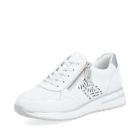 Remonte D1G00 Low-Top sneakers voor dames, lage schoenen, losse inlegzool, wit zilver, 42 EU