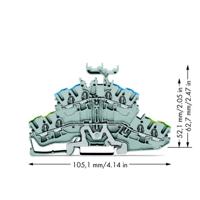 WAGO 2002-2447 Aardklem 2-etages 5.20 mm Spanveer Toewijzing: Terre, N Grijs 50 stuk(s)