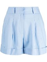 DKNY pleat-detail cotton shorts - Bleu