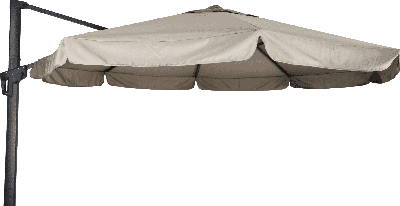 YardLife Zweefparasol 'Virgo' Volant, kleur ecru, Ø3,5m