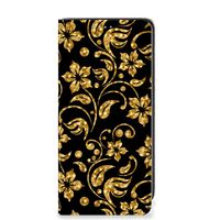 Samsung Galaxy A41 Smart Cover Gouden Bloemen - thumbnail