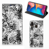 Mobiel BookCase Samsung Galaxy A30 Skulls Angel