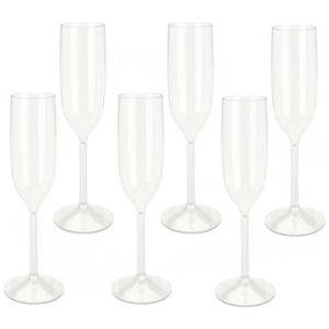 Prosecco/Champagneglazen - 6x - transparant - kunststof - 165 ml