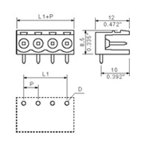 Weidmüller 1839900000 Male behuizing (board) BL/SL 5.00 Totaal aantal polen: 3 Rastermaat: 5 mm Inhoud: 100 stuk(s)