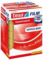 tesafilm transparant - transparant plakband met sterke hechting - bestand tegen veroudering en scheurvast, Office-Box met 6 rollen, 66 m x 25 mm