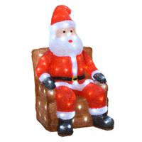 Kerstverlichting figuur - kerstman in stoel - 32 x 36 x 60 cm - LED kerstfiguren - thumbnail