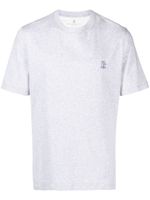 Brunello Cucinelli t-shirt en coton à logo imprimé - Gris