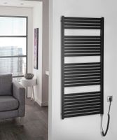 Sapho Tondi elektrische radiator zwart mat 60x133cm 600W - thumbnail