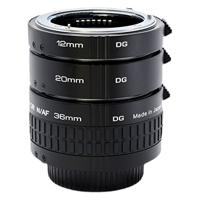 Kenko Verlengbuisset voor close-ups, DG Extension Tube Set voor Nikon F-Mount, ondersteuning full-frame camera, 12 mm/20 mm/36 mm set van 3, stapelbaar, voor close-ups, 899977