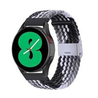 By Qubix - Compatible met Garmin Forerunner 255 - Braided nylon bandje - Grijs/zwart - Compatible Garmin bandje - Bandbreedte: 22mm