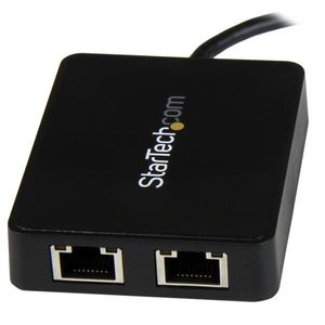 StarTech.com USB-C naar dual Gigabit Ethernet adapter met USB (Type-A) poort