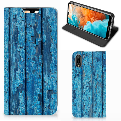 Huawei Y6 2019 Book Wallet Case Wood Blue Huawei Y6 2019 Book Wallet Case Wood Blue