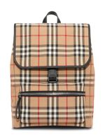 Burberry Kids sac à dos zippé à carreaux - Marron