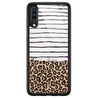 Samsung Galaxy A50 glazen hardcase - Leopard lines